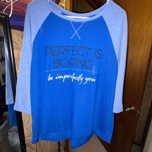 Athletic Works Royal Blue Tee with Light Heather Trim